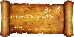 Csincsák Olivér névjegykártya