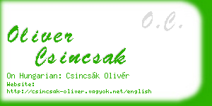 oliver csincsak business card
