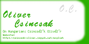 oliver csincsak business card